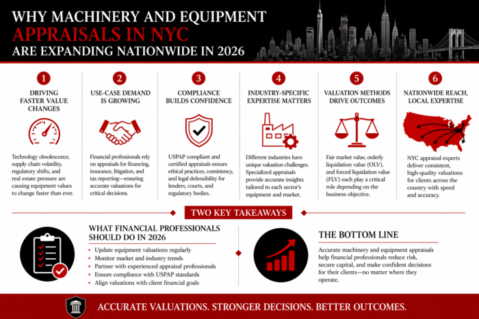 machinery and equipment appraisals NYC infographic
